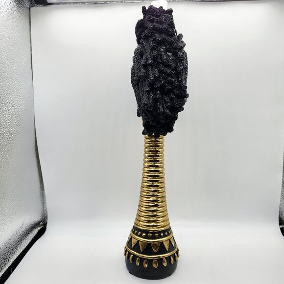 Decorative African Woman Black & Gold Finish Abeni Deco Figurine Carved Bust Art - Picture 5 of 10